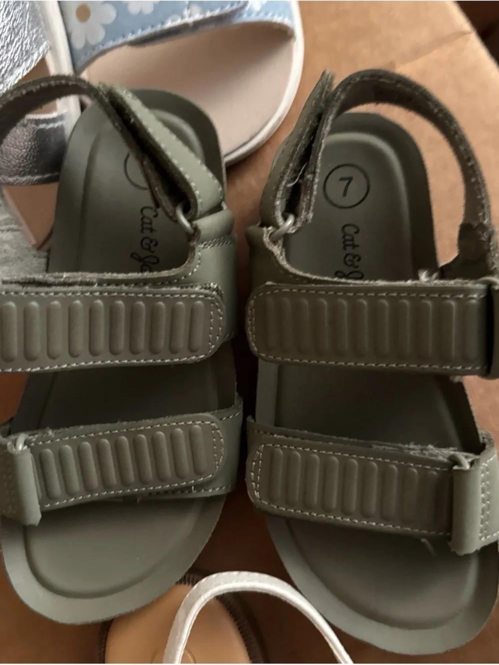 Cat & Jack Braided Double-Strap Slide Sandals — Ivory‎